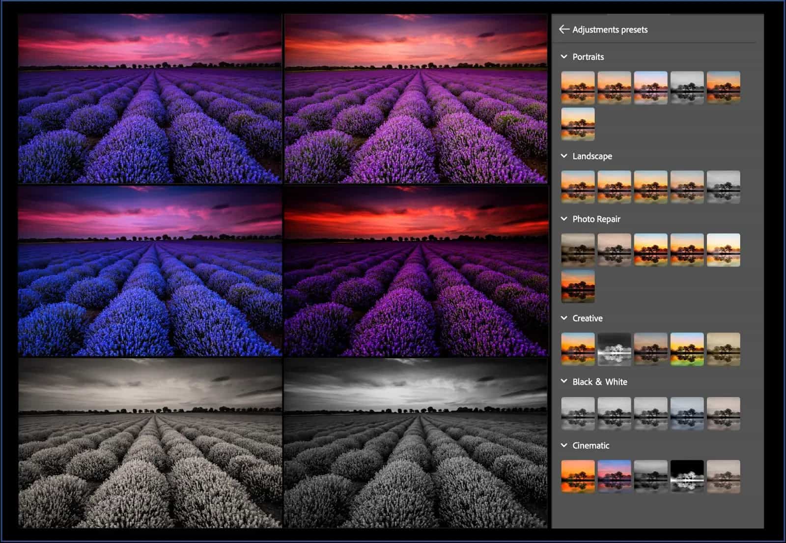 【adobe新聞圖片1】adobe 更新的 Photoshop 版本導入調整預設值（adjustment Presets）功能，用戶可依自身喜好進行設定