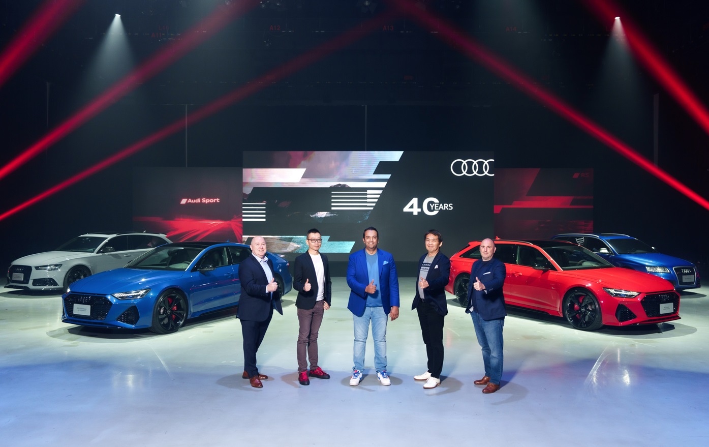 圖2 左起 台灣奧迪售後服務處長 Andrew Doyle、台灣奧迪銷售處長 孫敏郎、台灣福斯集團暨台灣奧迪總裁安薩瑞 Rahil Ansari、台灣奧迪行銷處長 石田英明、台灣奧迪通路發展處長 Frank Lohwasser。