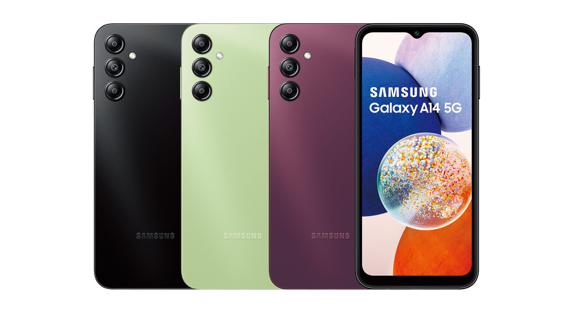 【新聞圖片8】galaxy A14 5g炫曜黑、流光綠、絢暮紅
